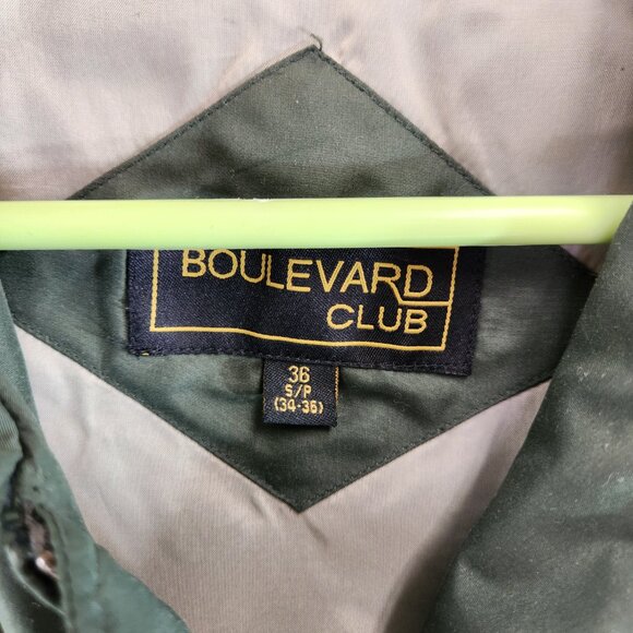 Vintage Boulevard Club Mens Green Casual Bomber Jacket Size Small - Picture 4 of 10